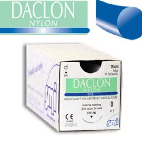 Nylon, blou, chirurgiese hechting (75 cm)