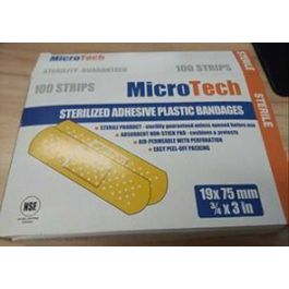 Bandages MicroTech Plastic Adhesive Bandages, 19mm x 75mm
