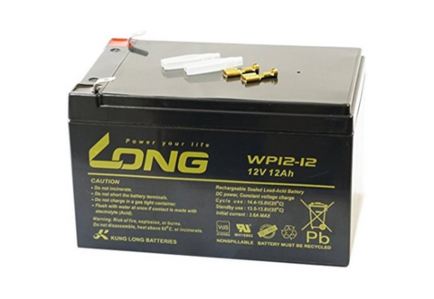 BATTERY, RECHARGEABLE, LEAD ACID, SEALED, 12 V, 12 AH, LONG, WP12-12