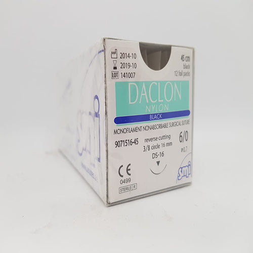 DACLON Nylon Suture 6/0 16mm 75cm – Doos/12