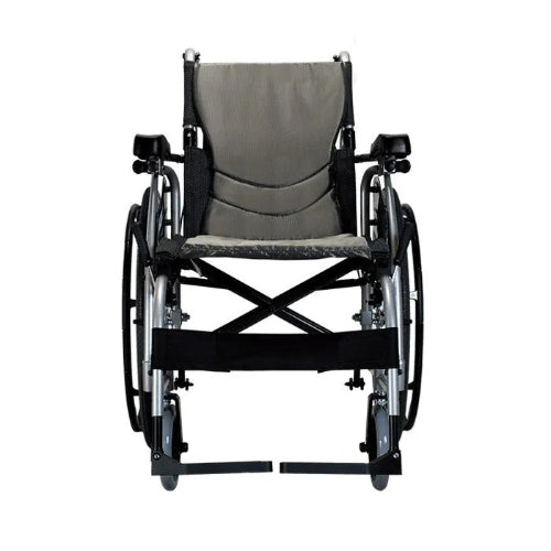Karma S Ergo Manual Wheel Chair Grey-P.Silver18inch-106F24Wb