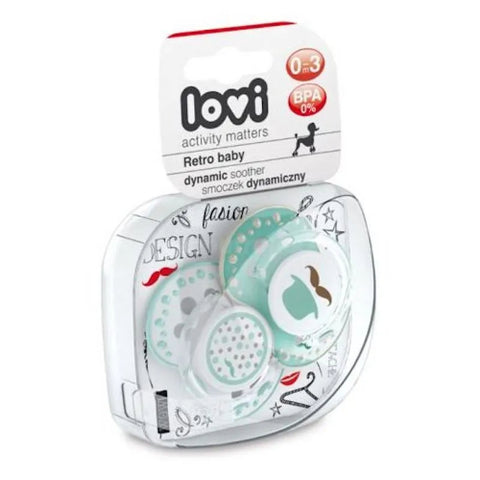 Lovi Dyn Soother Silicone 0-3M (2 Stks) Retro Baba – 22803Seun