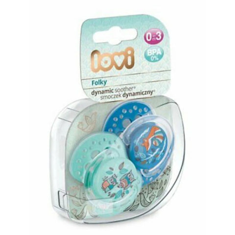 Lovi Dyn Soother Silicone 0- 3M(2 Stks) Folky- 22841Seun