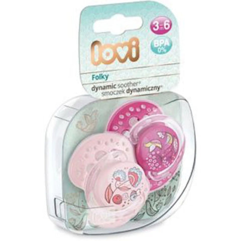 Lovi Dyn Soother Silicone 3- 6M(2 Stks) Folky- 22842Girl