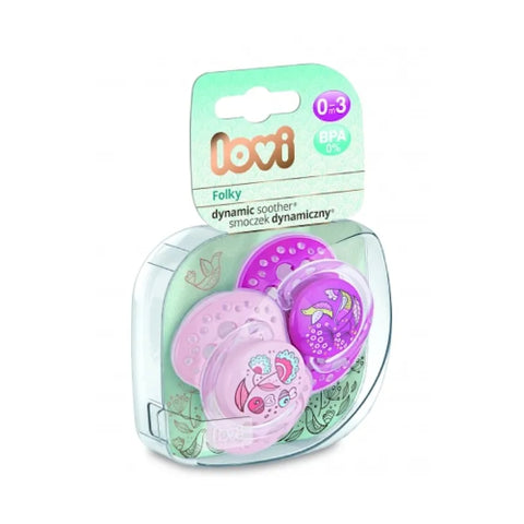 Lovi Dyn Soother Silicone 6-18M (2 Stks) Folky- 22843Girl
