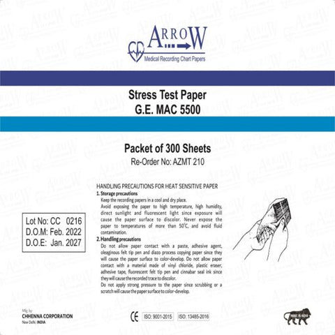 Arrow AZMT 210 Stress Test Paper for GE Mac 5500 (7 Packets/Box)