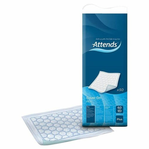 Attenders – غطاء Dri Plus مقاس 60×90 سم – عبوة من 50 قطعة