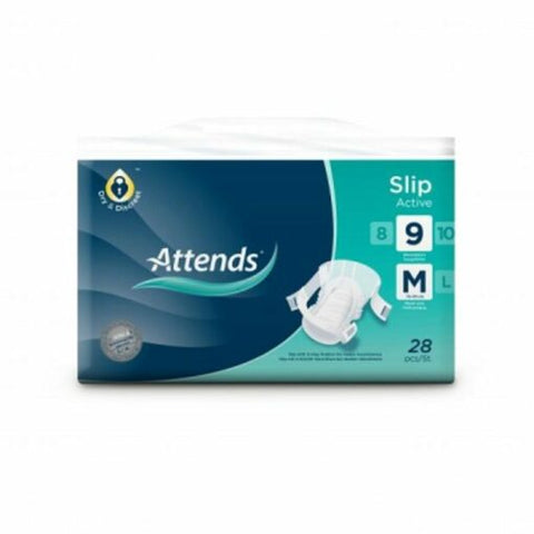 Attends – Slip Active Medium – عبوة من 28 قطعة