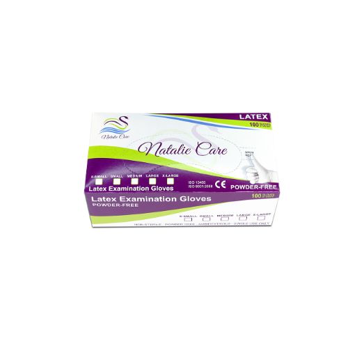 Natalie Care Latex Poedervrye handskoene Wit Medium grootte – 100 Stks
