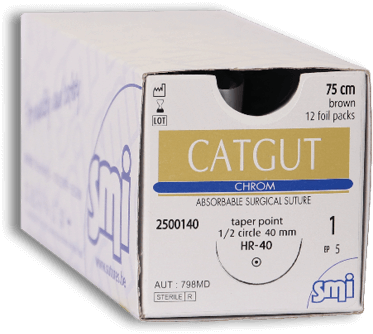 SMI Catgut Chrom Brown Suture - Pack of 12