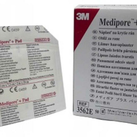 Medipore + Pad Soft Cloth Adhesive Wound Dressing, 3562e (5cm x 7.2cm)