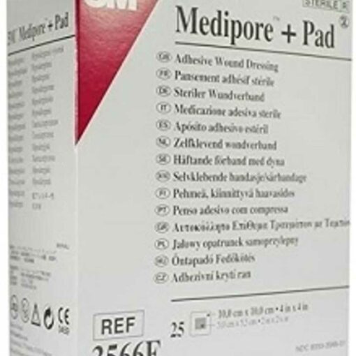 Medipore + Pad Soft Cloth Adhesive Wound Dressing, 3566e (10cm x 10cm)