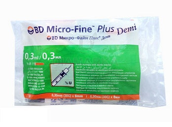 Bd Micro-Fine Plus Insulin Syringes, 0.3ml