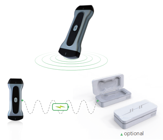 Wireless ultrasound machine with convex and linear probes from medical equipment suppliers.