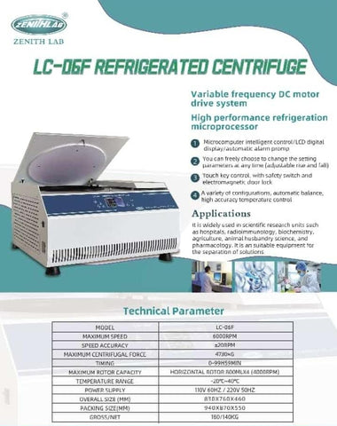 refrigerated centrifuge for blood bags - 1 set