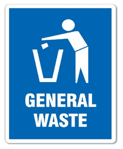 General Waste Perspex Plate - Bin Shop