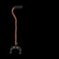 Bronze curved handle four-legs waiking stick - 1