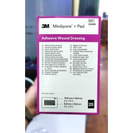 3569E - 3M Medipore + Pad Soft Cloth Adhesive Wound Dressing, Size: 10cm x 15cm  (4" x 6")