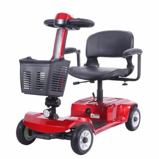 4 Wheel Electric Scooter Wheelchair for Adult Seniors Open Armrest, Swivel Seat, Red – X-02