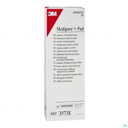 3573E  3M Medipore + Pad Soft Cloth Adhesive Wound Dressing, Size: 10cm x 35cm  (4" x 13-3/4")