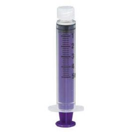 SYR-05S Enteral syringe. Purple ,5ml, single use, low dose tip with ENFit connector, 100/Case