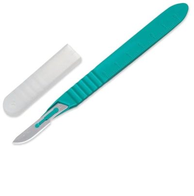 Disposable Scalpel Plastic Handle Carbon Steel Blade Sterile