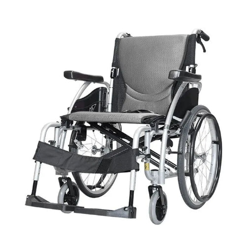 Karma S Ergo Manual Wheel Chair Grey-P.Silver18inch-115F24Wb-G-S