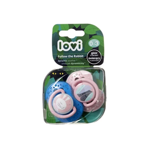 Lovi Dyn Soother Silicone 0-3M(2Pcs)Follow The Rabbit-22858G