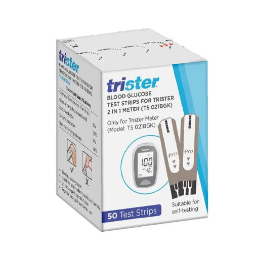 Trister 2In1 Blood Glucose Test Strips 50’S – Ts -021Bgs