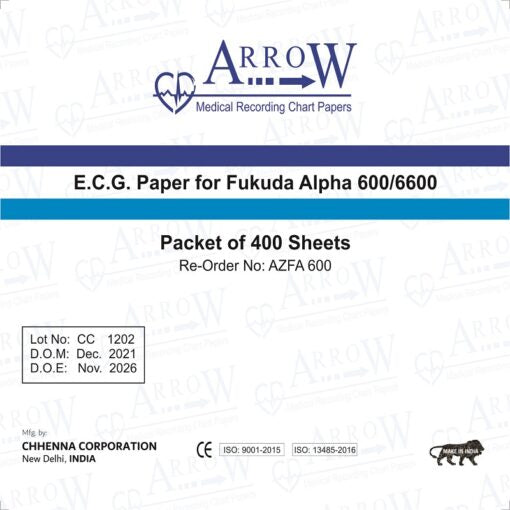 Arrow AZFA 600 ECG Recording Paper 145 mm x 150 mm x 400 sheets (20 Packets/Box)
