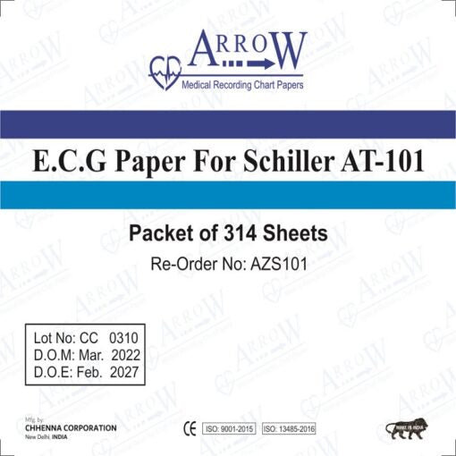 Arrow AZS 101 ECG Recording Paper 80 mm x 70 mm x 315 sheets (5 Packets/Box)