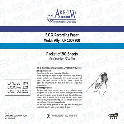 Arrow AZW 200 ECG Recording Paper 210mm x 280mm x 200 sheets (10 Packets/Box)