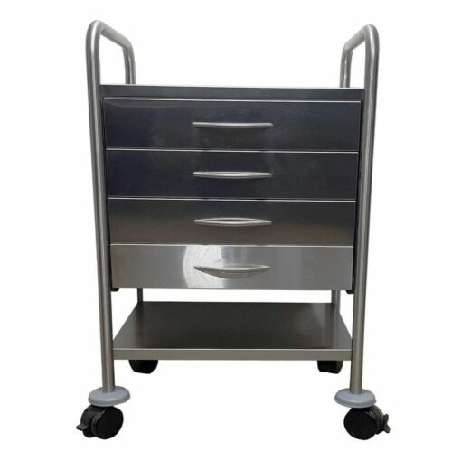 Stainless Steel Dressing Trolley 1 Shelf with 4 Drawers