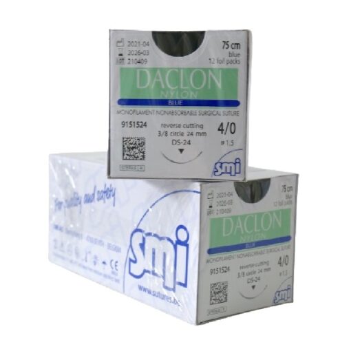 DACLON Nylon Suture 4/0 19mm 75cm – Box/12