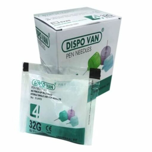 Dispovan – Insulin Pen Needle 32G, 4mm – Box of 100