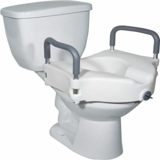 Drive Medical 5 Inch Raised Toilet Seat W/ Armrest