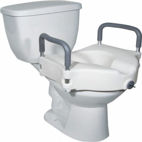 Drive Medical 5 Inch Raised Toilet Seat W/ Armrest