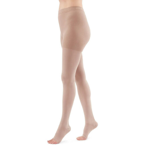 Duomed – Open-Toe Pantyhose Compression Stockings CCL 1, Beige