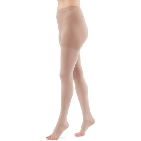 Duomed – Open-Toe Pantyhose Compression Stockings CCL 1, Beige