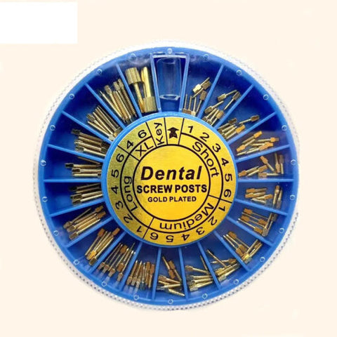 Pyrax Dental Gold Screw Post, 120pcs – EM-7268