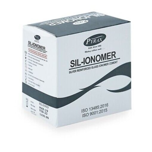 أسمنت حشوة GIC معزز بالفضة SIL-Ionomer من Pyrax 5p + 10ml LQ – EM-17210