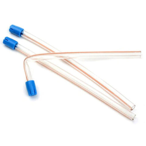 Saliva Ejector Clear Tube with Non-Removable Blue Tip – EM-3612