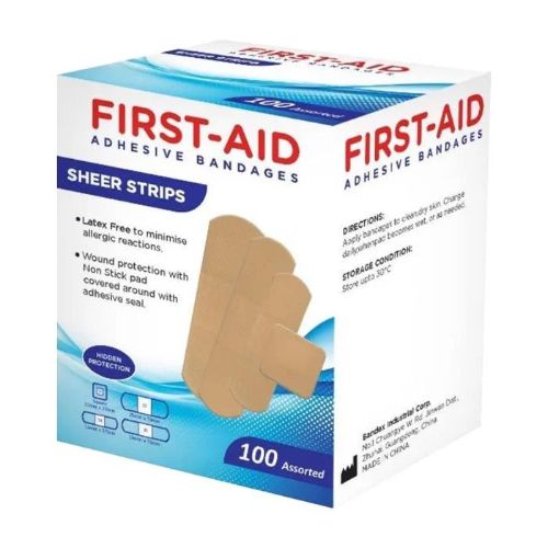 First Aid – Sheer Strip Bandages Assorted 100’s