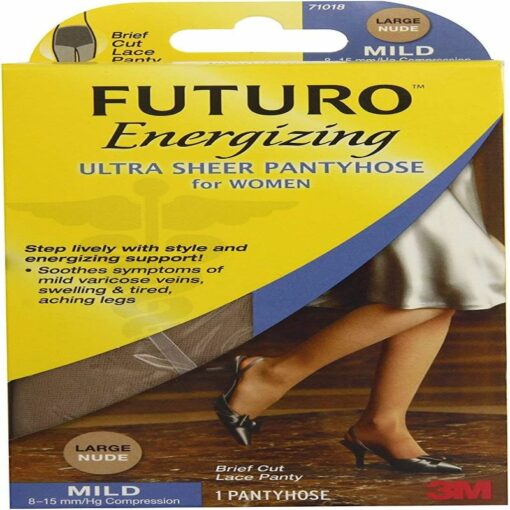 Futuro – Energizing Ultra Sheer Pantyhose For Women Brief Cut, Medium – 71017