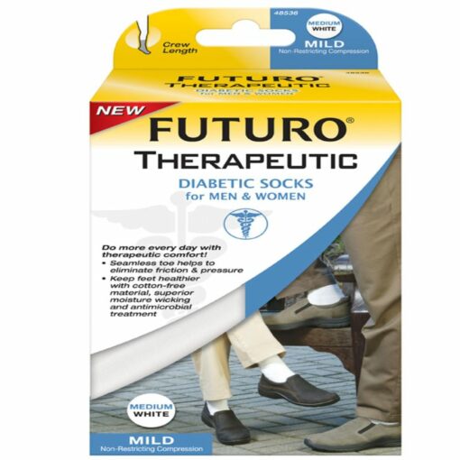 Futuro – Therapeutic Diabetic Socks Medium, White – 48536