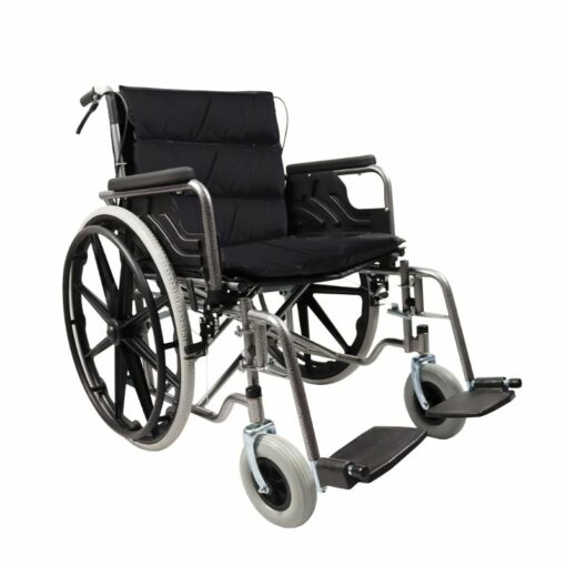 Larger Steel Pipe Manual Foldable Wheelchair Flip Armrest and Detachable Seat Cushion with Handbrake – SSZ-LY04