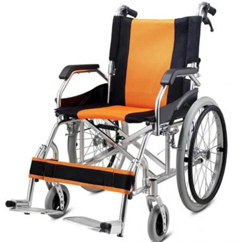 Lightweight Wheelchair with Foldable Backrest and Attendant Handbrakes – Free Wheels