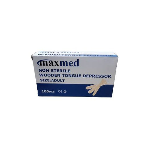 Maxmed Non Sterile Wooden Tongue Depressor For Adults – Pack Of 100 Pcs