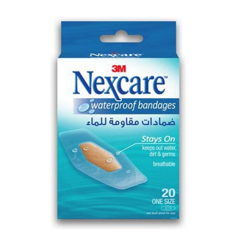 Nexcare – ضمادات 586-20D المقاومة للماء تمامًا، 26×57 مم، 20/علبة