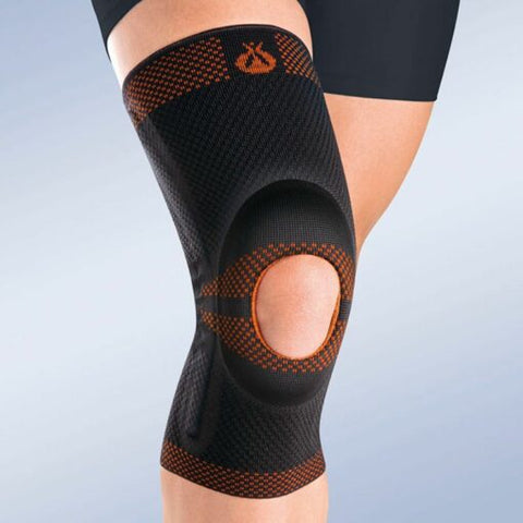 Orliman – Open Patella Flexible Knee Brace with Silicone Pad Black, Size-6 – 9105